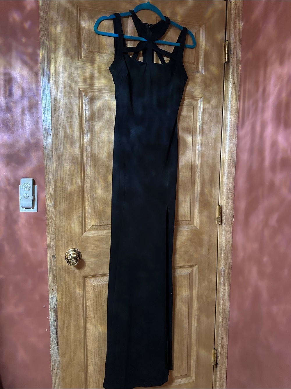 Symphony Black Cutout Halter Prom Dress